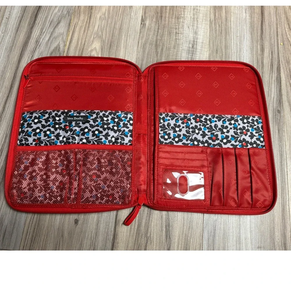 Vera Bradley Iconic Tablet Tamer Organizer Cardinal Red Quilted Case NEW!